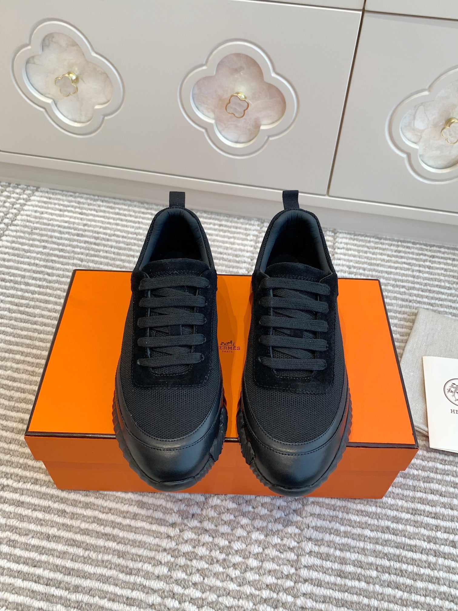 BOUNCING SNEAKER IN BLACK GRAPHIC MESH AND CALFSKIN、mysite、Cacoeks