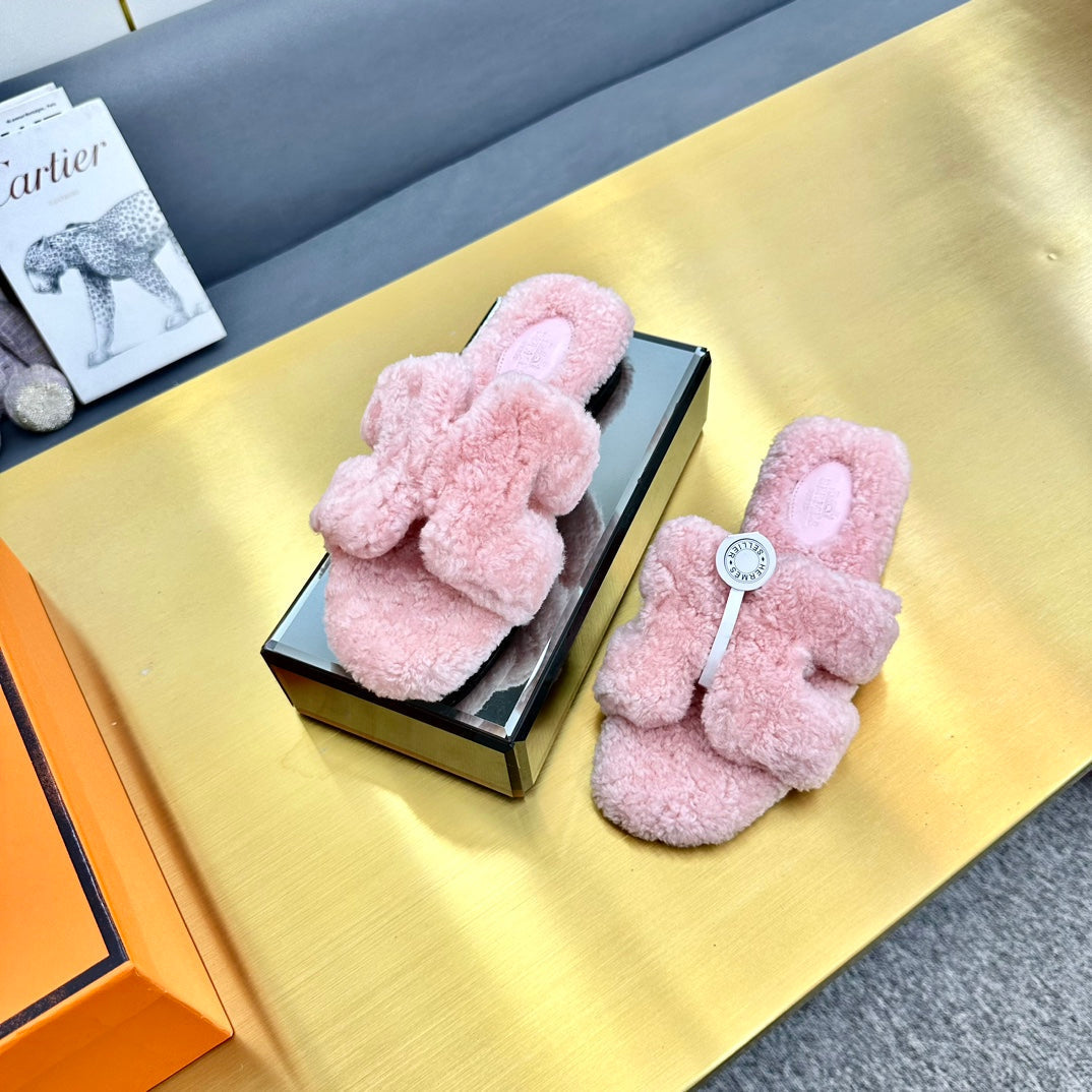 0RAN SHEARLING SANDALS BABY PINK、mysite、Cacoeks
