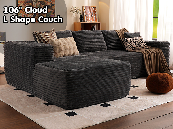 Modern Minimalist 104" L-Shape Couch