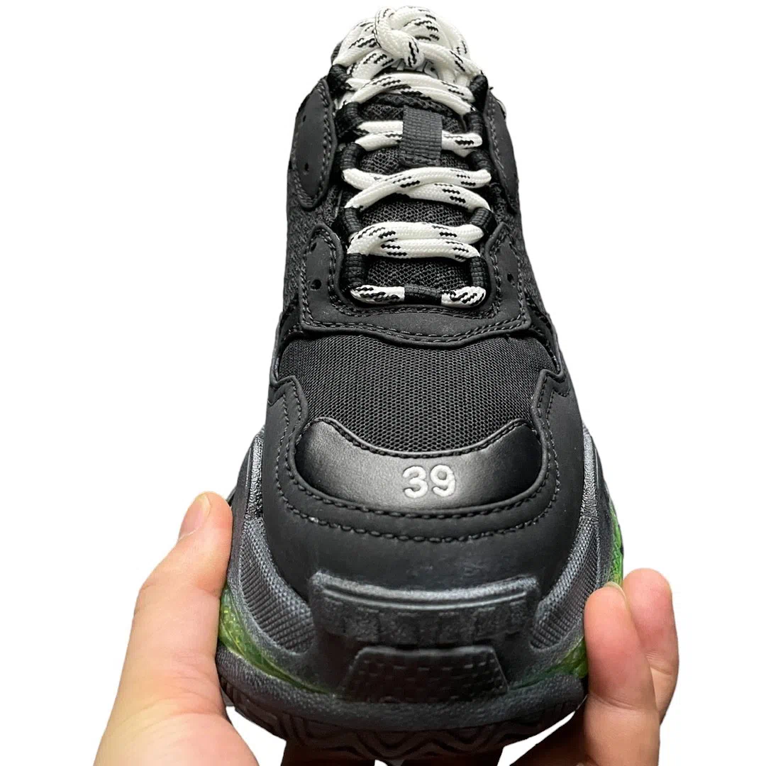 Balenciaga Triple S Sneaker in Black Yellow Fluo、mysite、Cacoeks