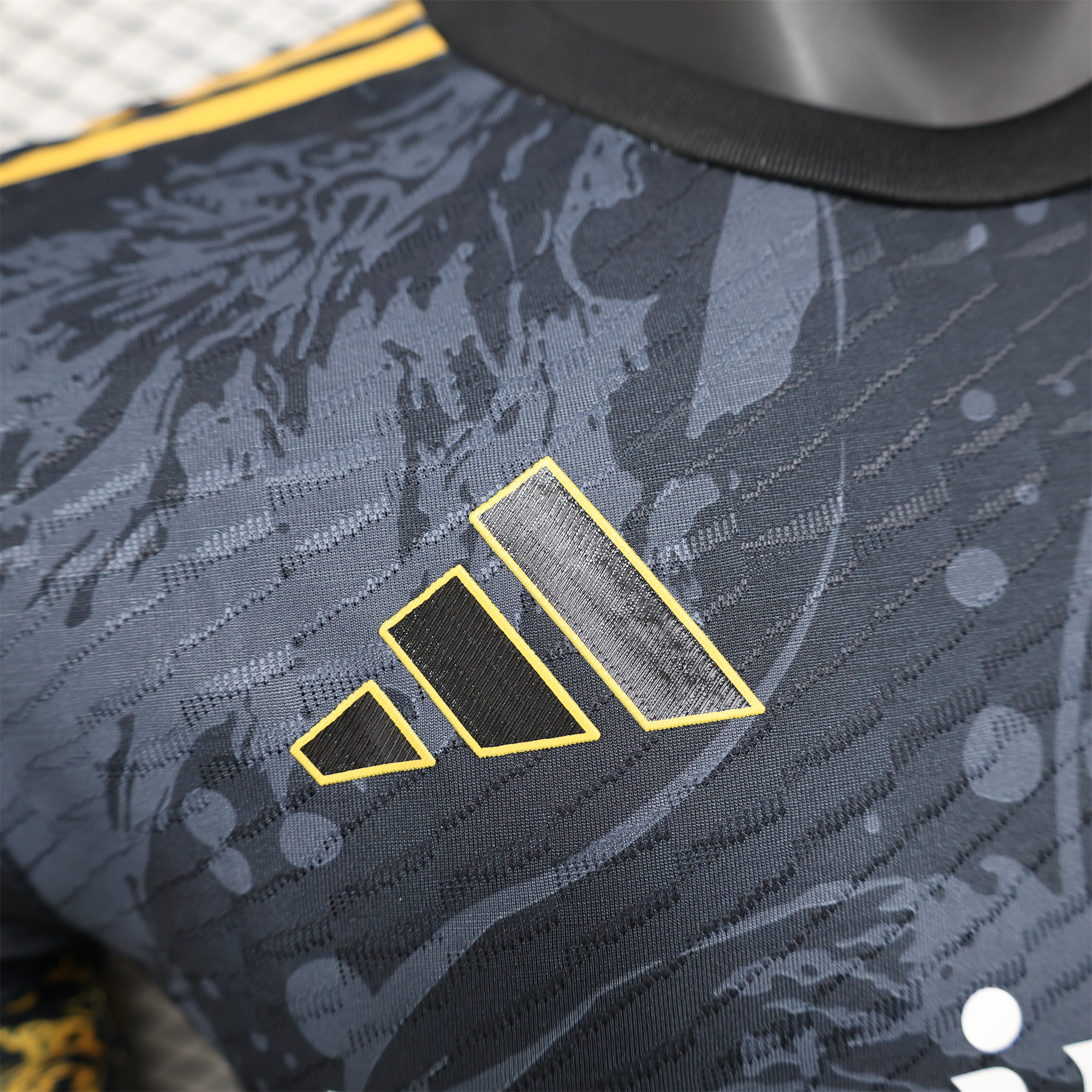 JerseysGala.com | Real Madrid 24-25 Gold Loong Black Special Edition Jersey - Player Version -Customize Name, Number and Patch | Worldwide Shipping