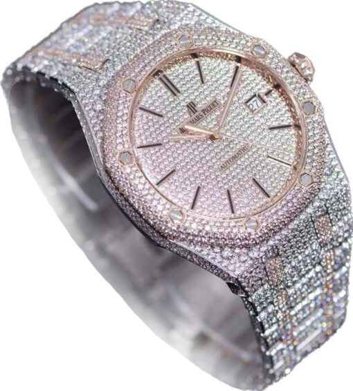 Audemars Piguet Royal Oak Selfwinding 15400SR.OO.1220SR.01 Iced Out Replica-fasswatch