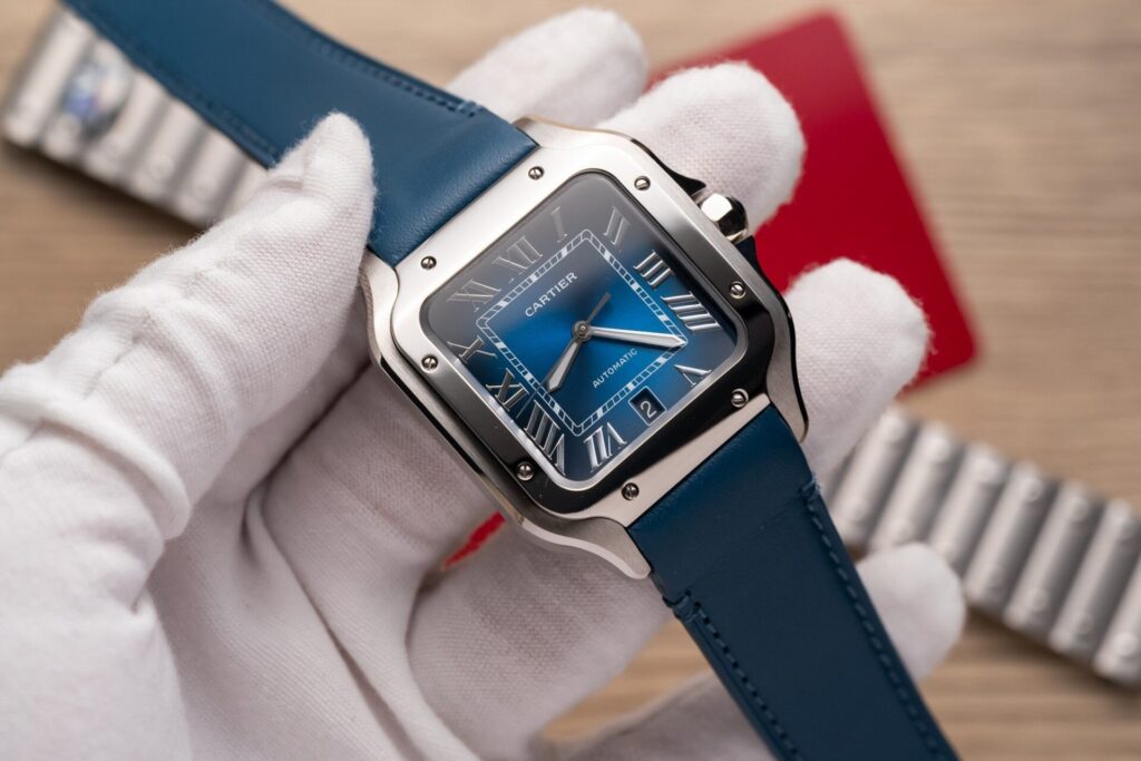 Đồng Hồ Cartier Santos de Cartier WSSA0013 Rep 11 Blue Dial BV 39 (9)