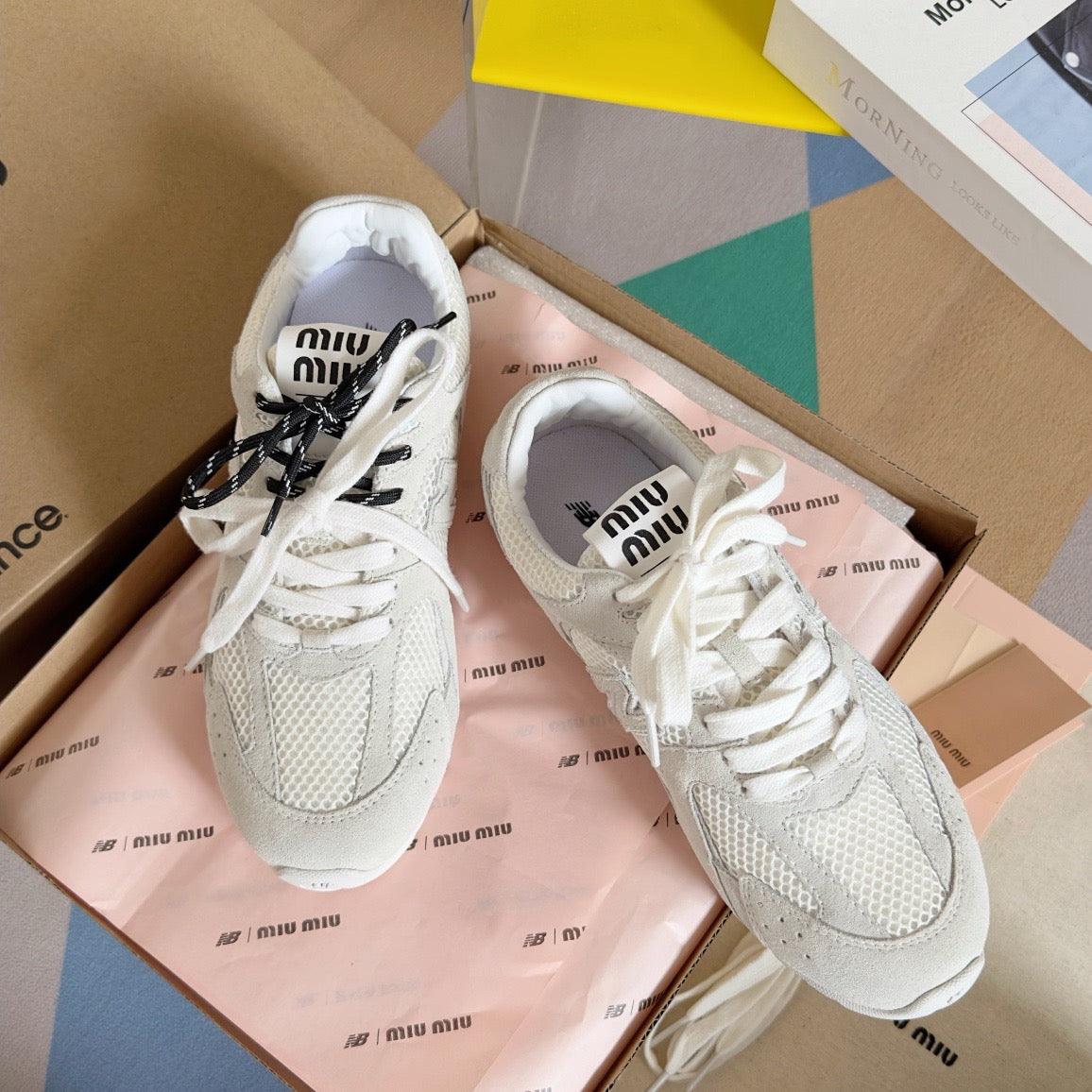 MIUMIU x NB White Sneakers 530、mysite、Cacoeks