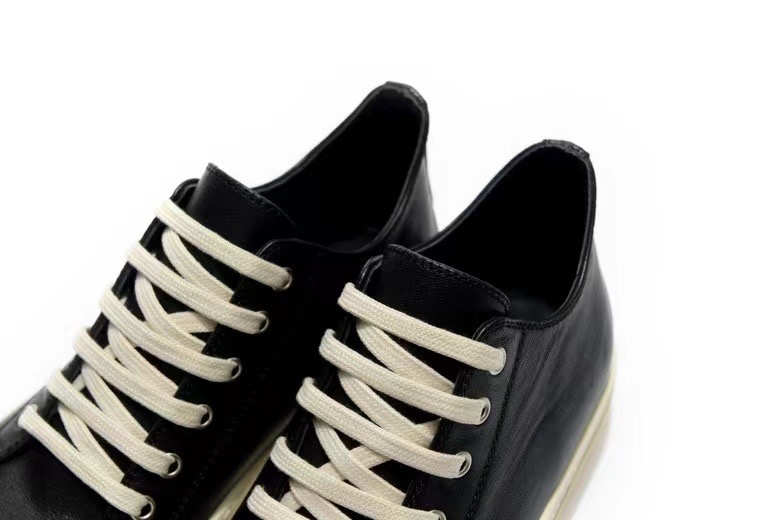 Rick Owens Leather Shoes in White Black、mysite、Cacoeks