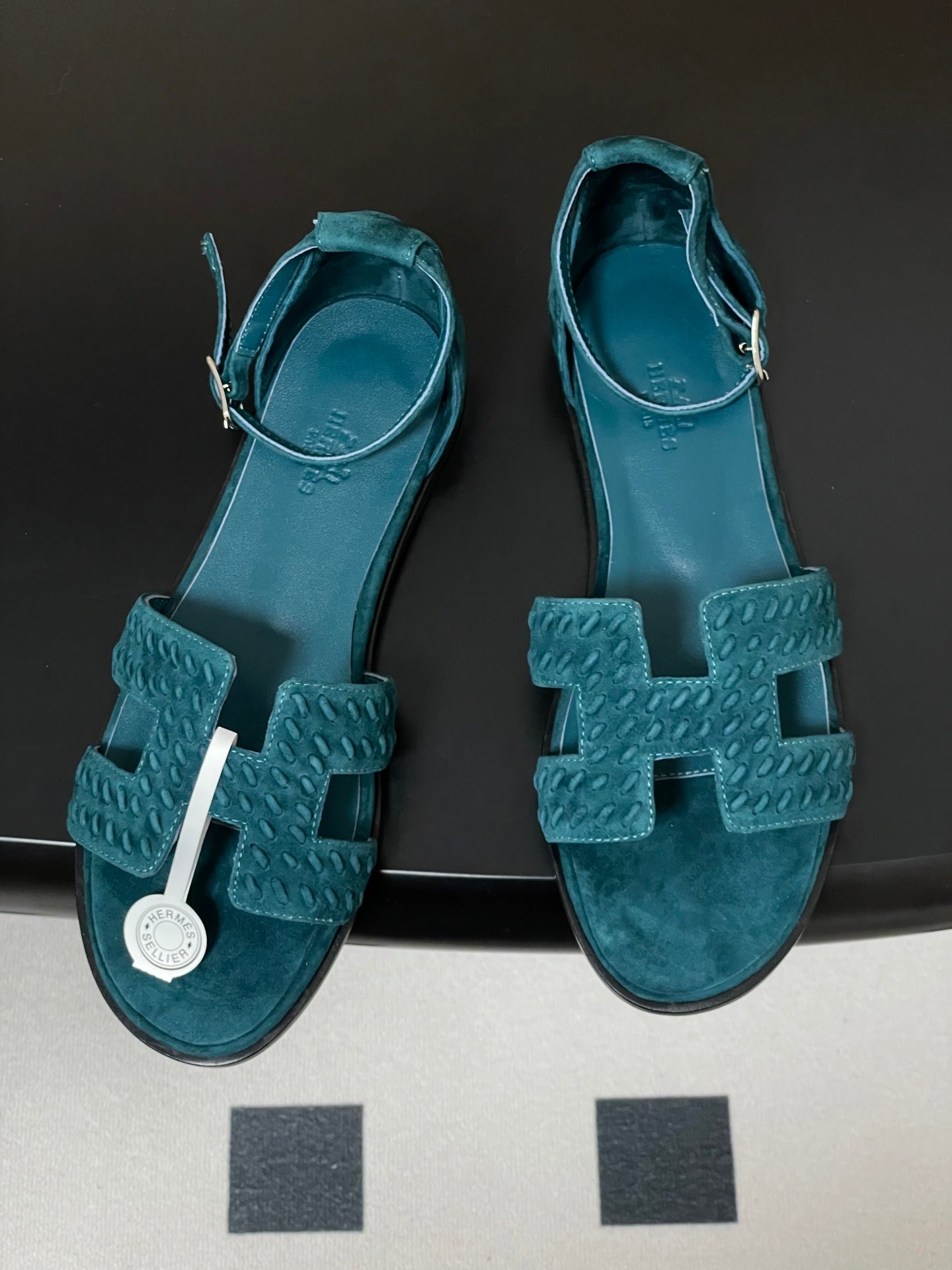 HM 25S SANTORINI SANDAL IN DARK BLUE SUEDE AND LAMBSKIN、mysite、Cacoeks