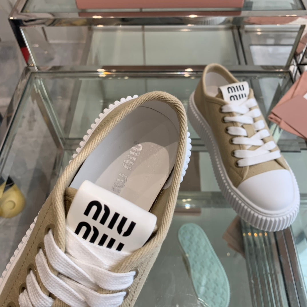 Sneakers High Sole Khaki And White Canvas、mysite、Cacoeks