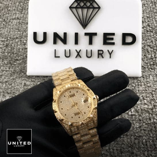 Rolex Datejust 116624 Gold Full Diamond Iced Out Replica