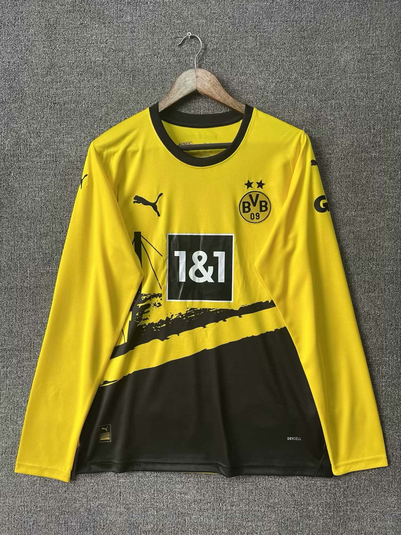 2023 / 2024 Long Sleeve Dortmund Hone Football Shirt 1:1 Thai Quality:football jersey mysite: unitedjerseyfootball 邓江浪:football