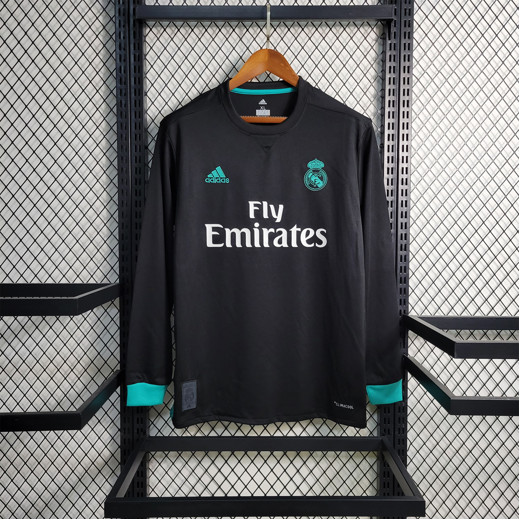JerseysGala.com | Retro Real Madrid 17-18 Away Stadium Long Sleeve Jersey -Customize Name, Number and Patch | Worldwide Shipping