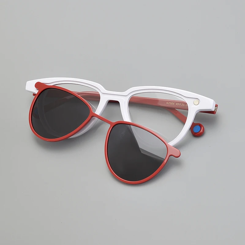 Colorful Clip On Sunglass Titanium Eyeglasses Vintage Optical Glasses Spectacle Frame Prescritpion Lens  G2306