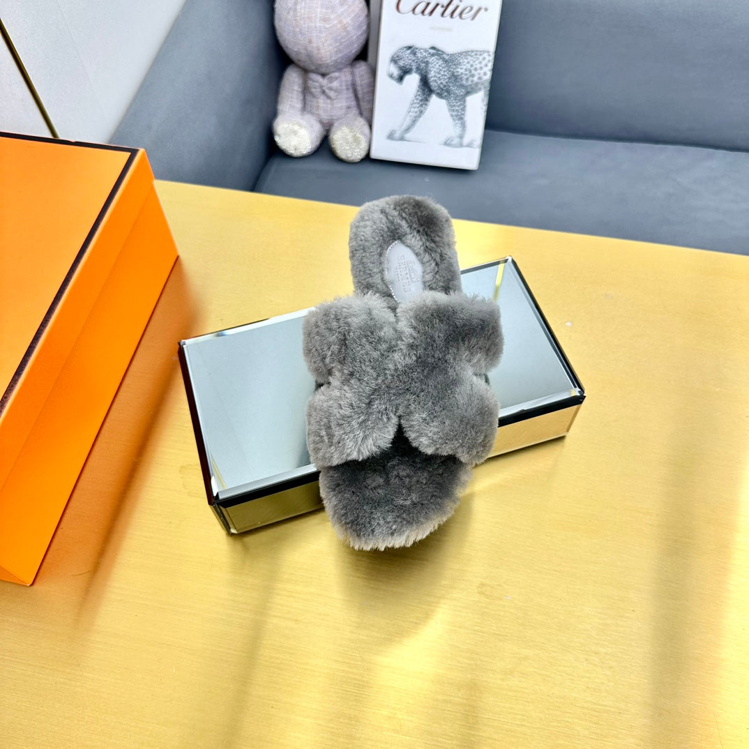 0RAN SHEARLING SANDALS SMOKE GRAY、mysite、Cacoeks