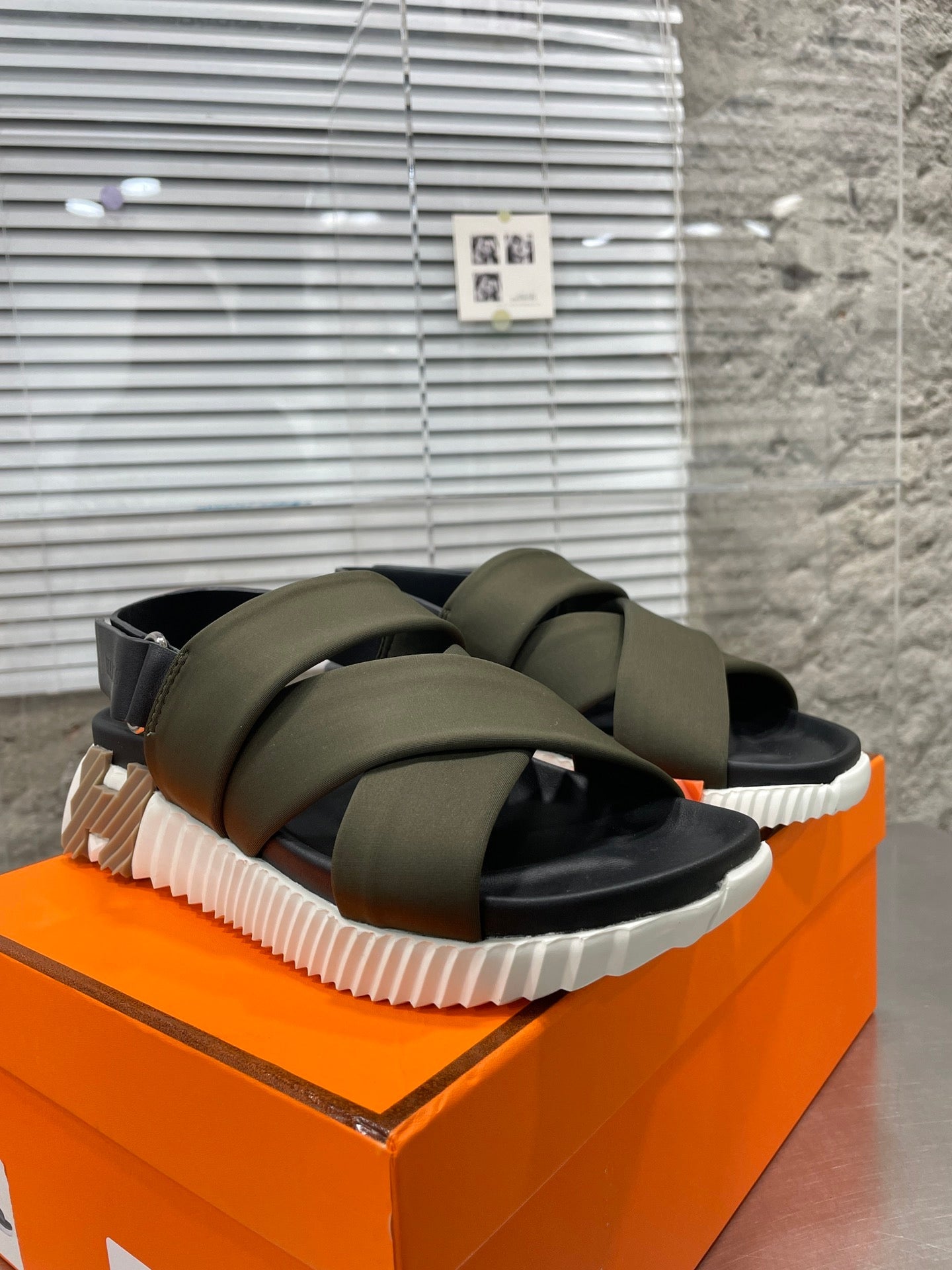 ELECTRIC SANDAL BLACK MIX DARK ARMY CALFSKIN、mysite、Cacoeks