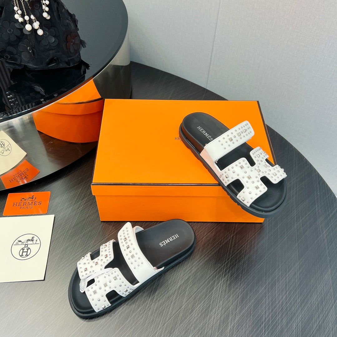 CHYPRE SANDAL WHITE MIX BLACK CALFSKIN SPECIAL、mysite、Cacoeks