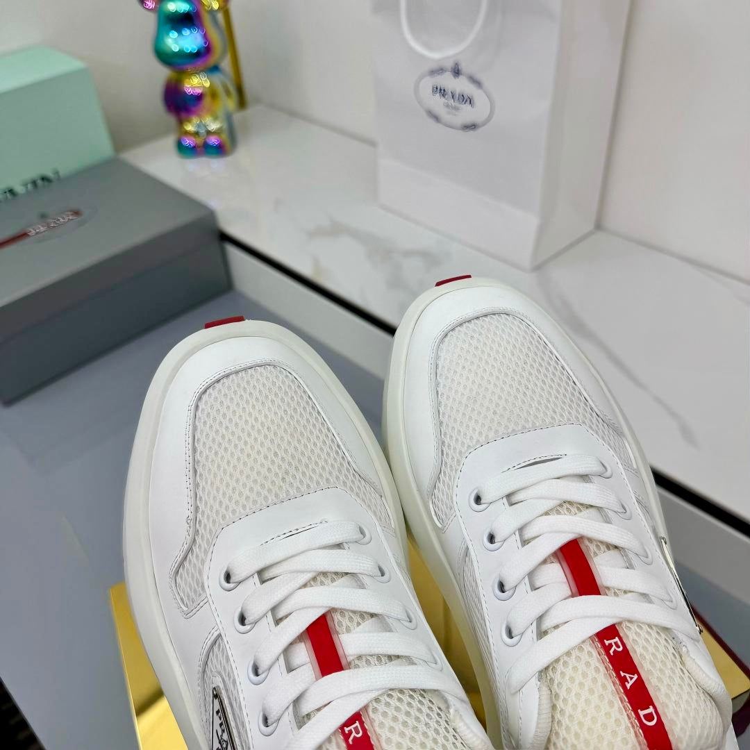 PRADA 25S SNEAKERS IN WHITE CALFSKIN、mysite、Cacoeks