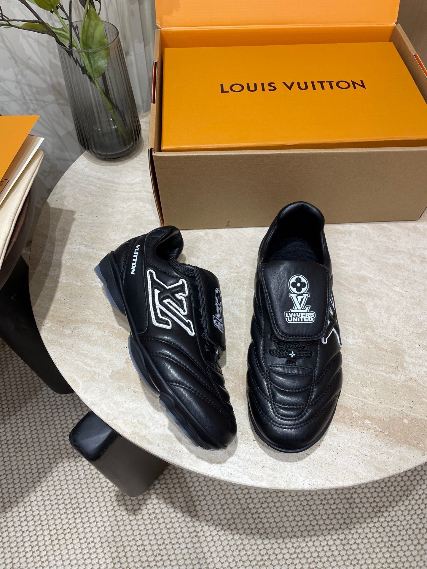 FOOTPRINT SOCCER SNEAKER IN BLACK CALFSKIN、mysite、Cacoeks