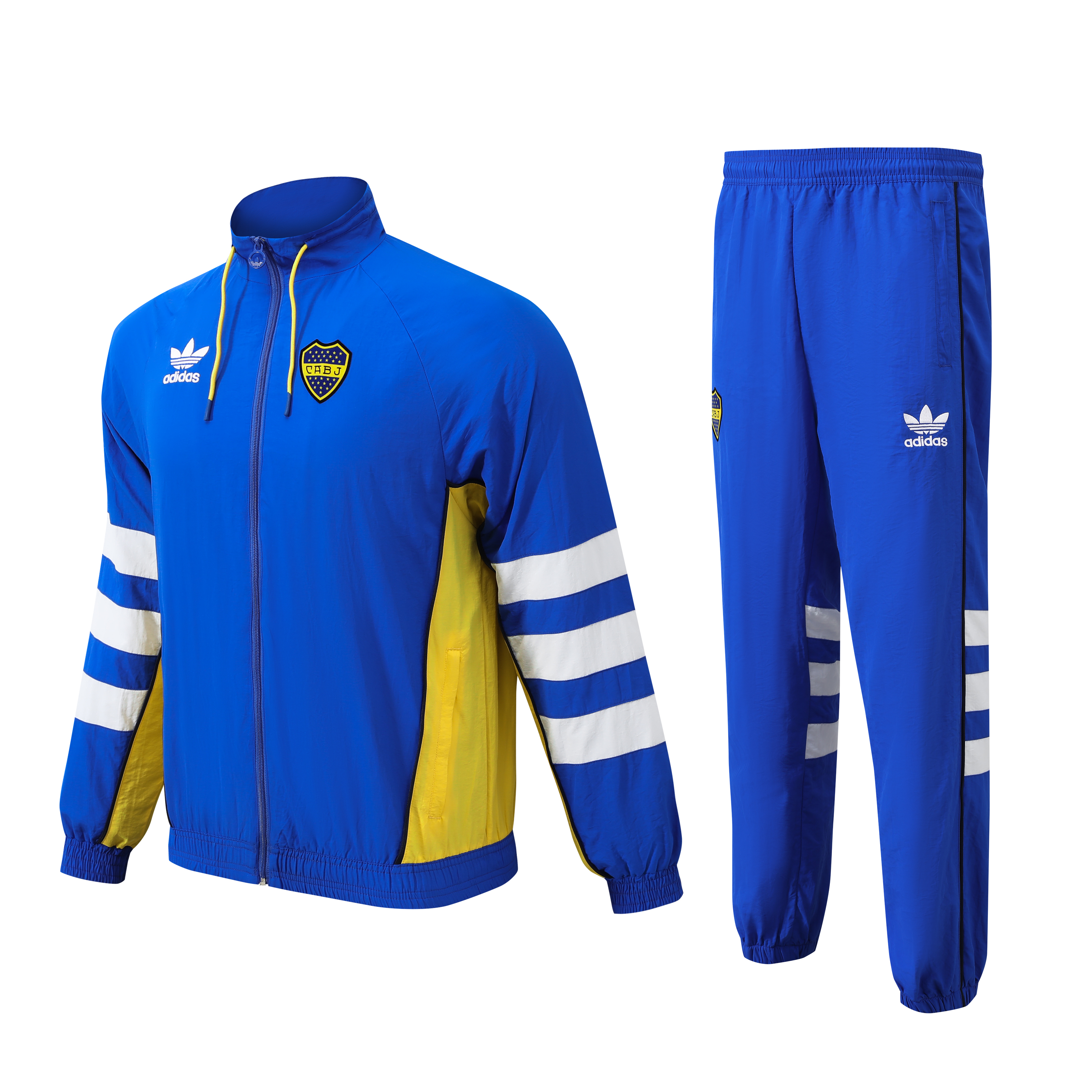 Higojerseys-Boca Juniors 24-25 Blue Throwback Windbreaker Suit - Jackets & Pants