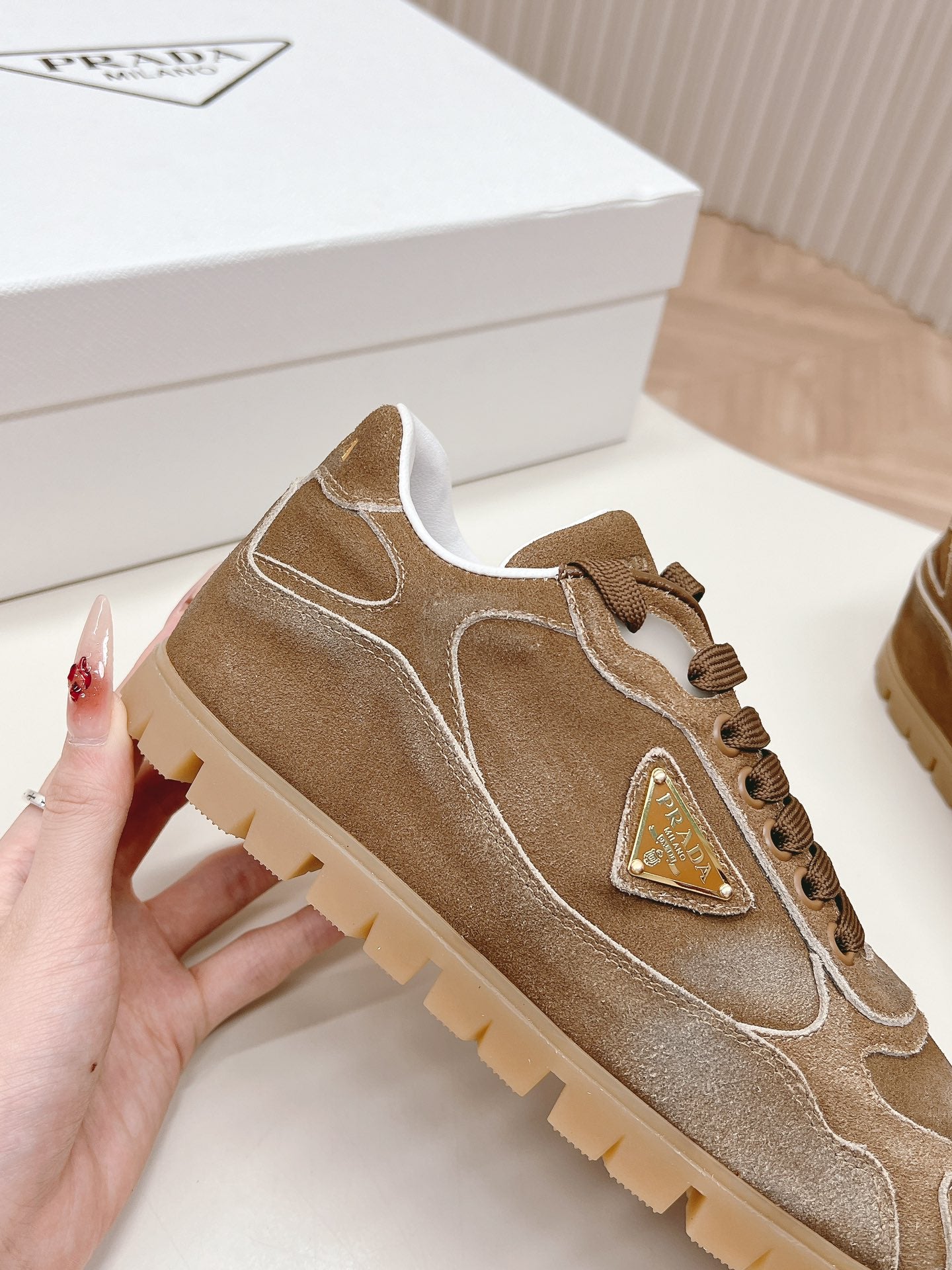 PRA FADED SUEDE SNEAKERS SEPIA AND WHITE、mysite、Cacoeks