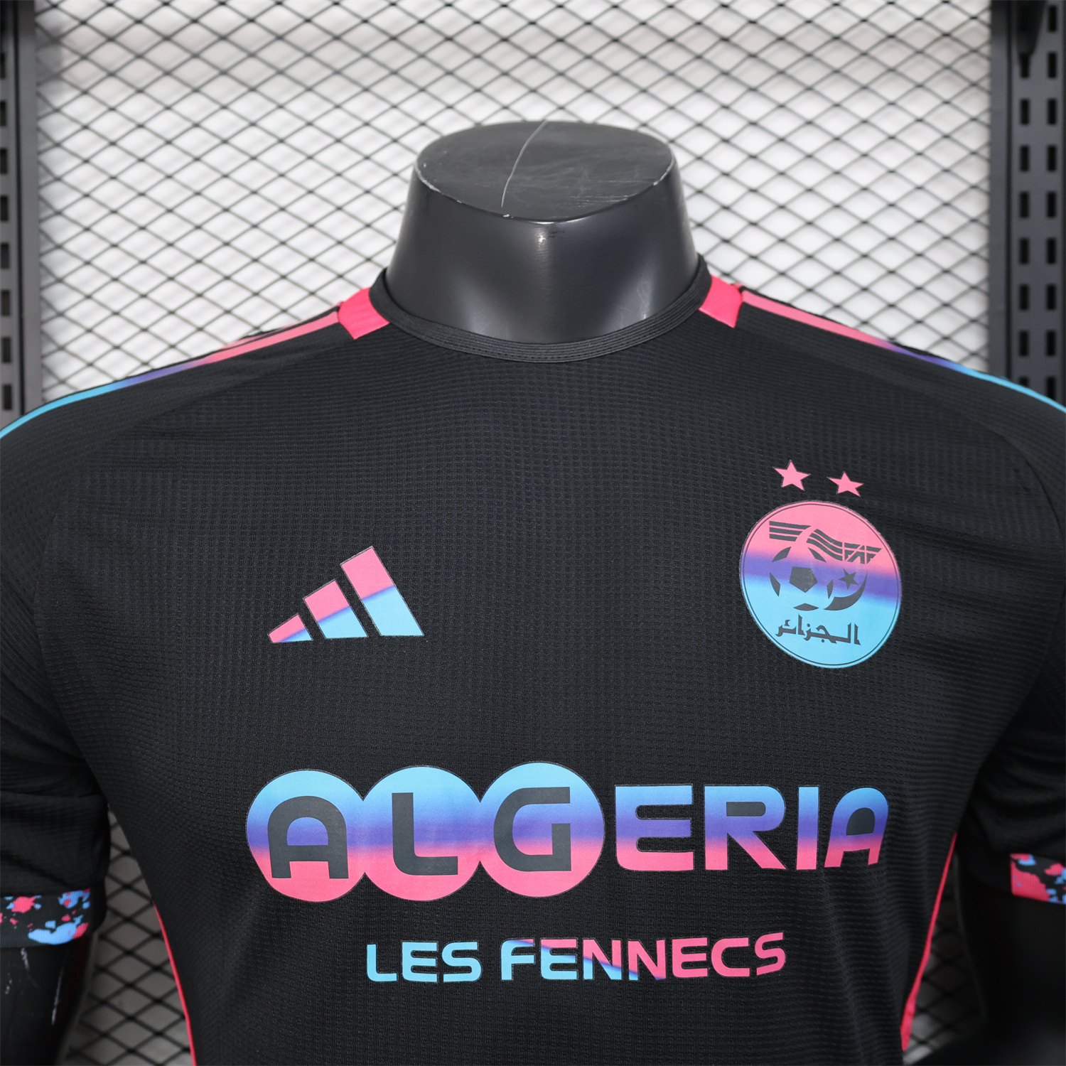 UltraTrikot-Algeria 25-26 Pure Black with Fluorescent Green Powder Advertising Jersey - Player Version