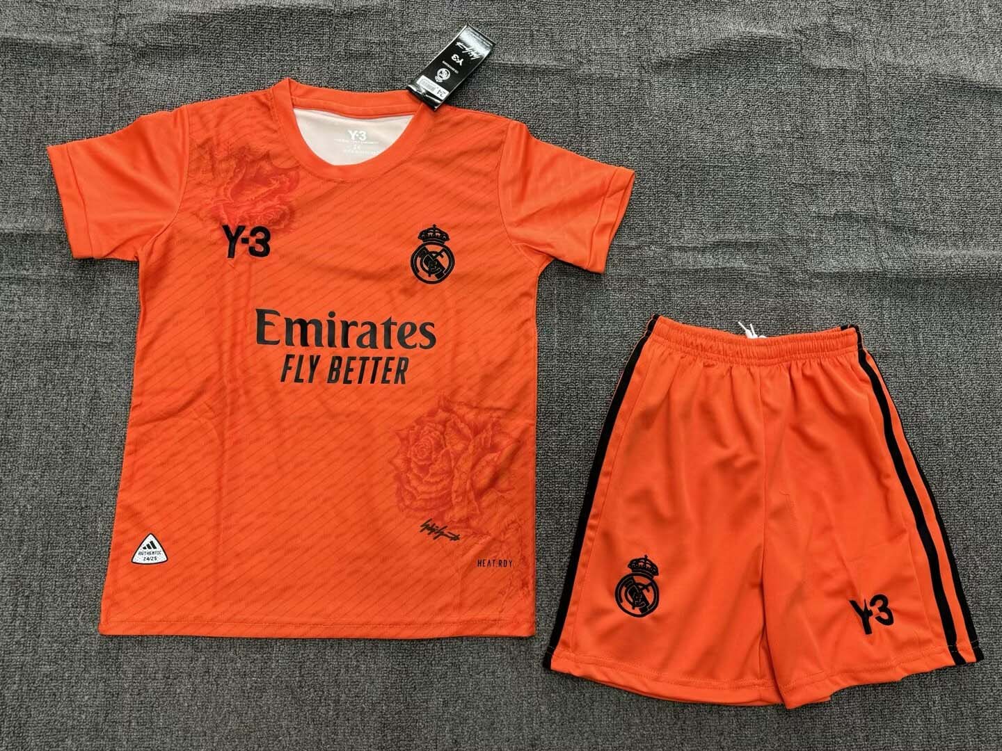 2024/2025 Real Madrid Y-3 Special Edition Orange Football Shirt Kids Size Suit-mysite Custom Football Kit- Nextkits