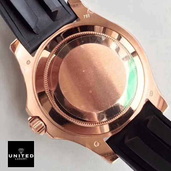 Rolex Yacht-Master 40 116655 SATS Rose Gold Automatic Rubber Black Dial Replica 9 Rolex Yacht Master II Stainless Steel Case Replica black background