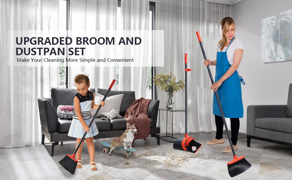 broom and dustpan set for home broom with dustpan combo set kitchen broom set broom dustpan set