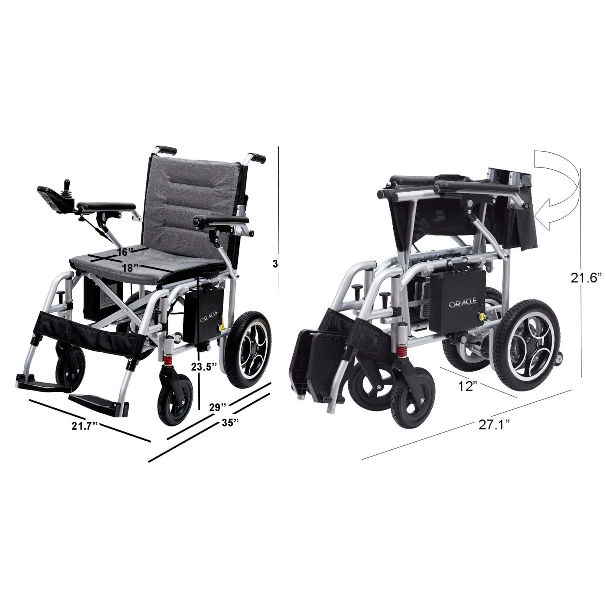 oracle lightweight foldable power wheelchair