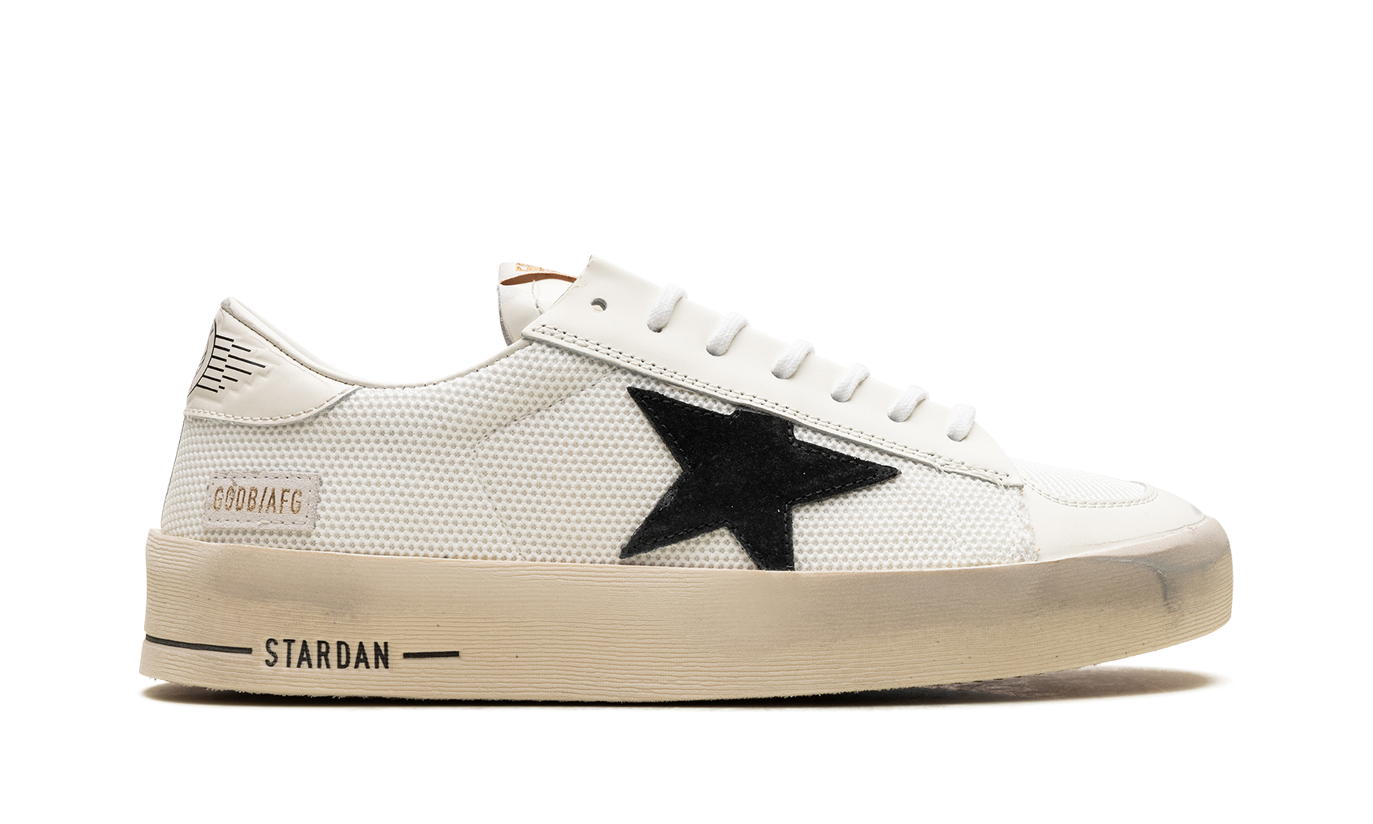 STARDAN NET UPPER SHINY LEATHER TOE AND HEEL SUEDE STAR "WHITE BLACK"、mysite、Cacoeks