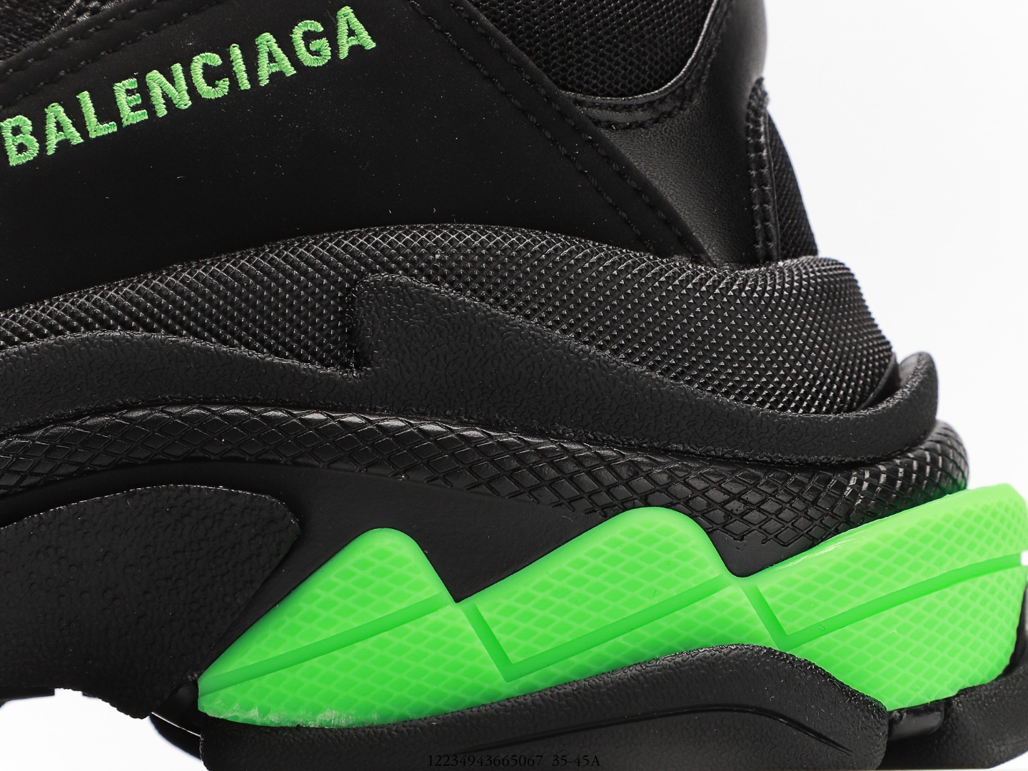 Balenciaga Triple S Sneaker in Black Glow Green、mysite、Cacoeks