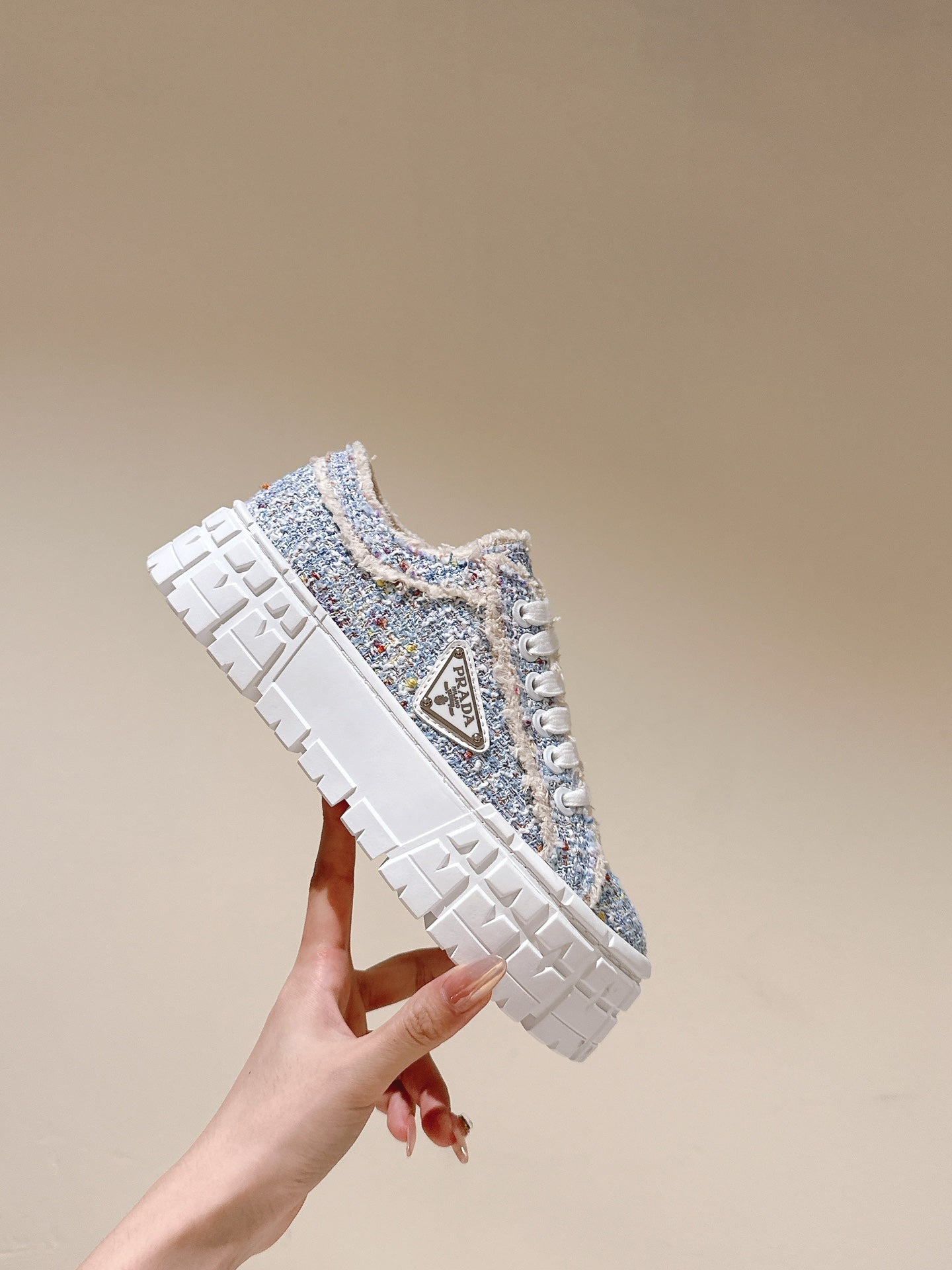 PRA DOUBLE WHEEL RE-NYLON GABARDINE SNEAKERS SKY FABRIC、mysite、Cacoeks