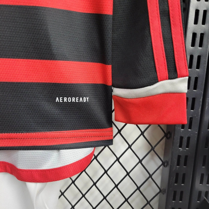 ManixJersey.com | Flamengo 2024 Home Stadium Long Sleeve Kids Kit -Customize Name, Number and Patch | Worldwide Shipping
