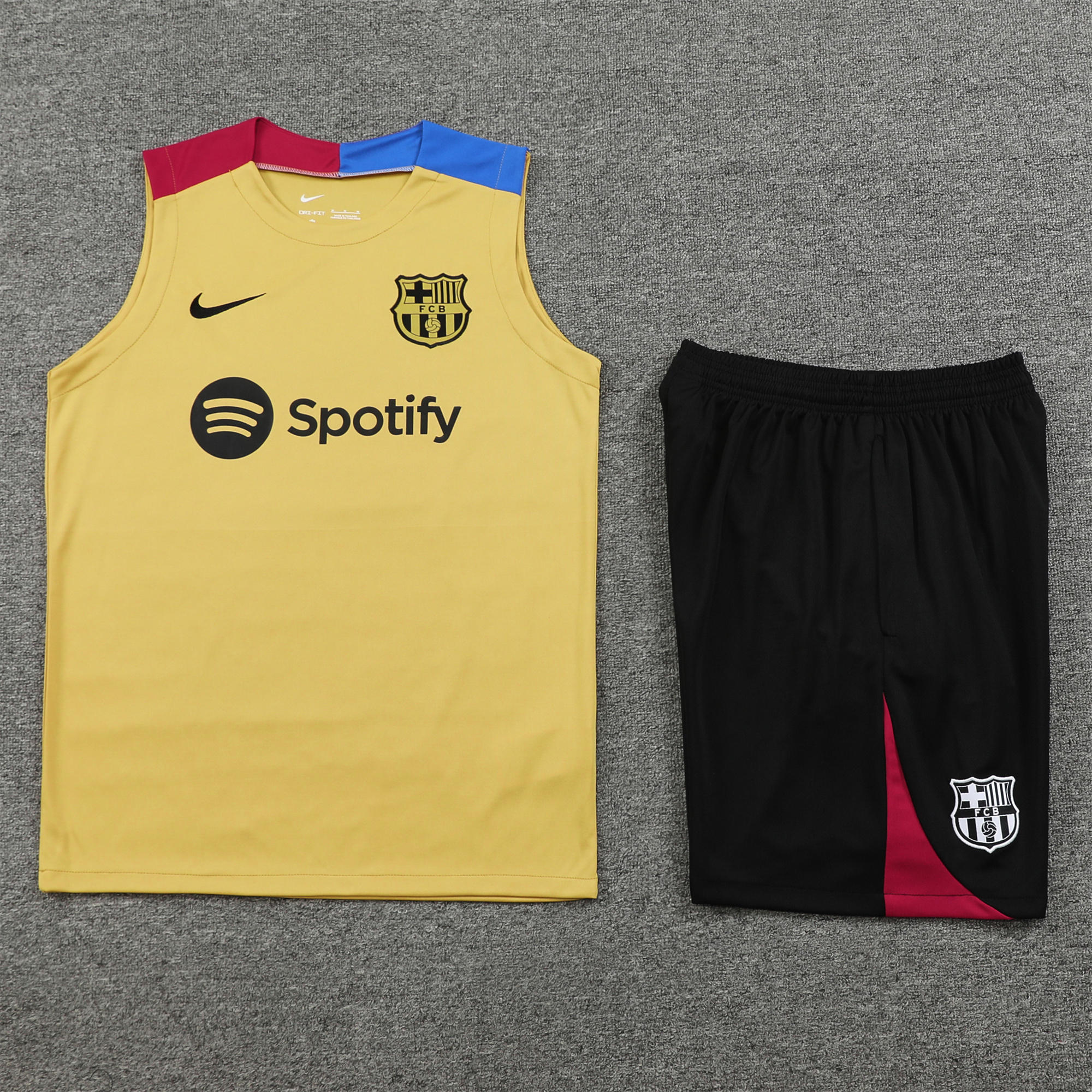 Higojerseys-Barcelona 24-25 Training Vest Suit - Gold