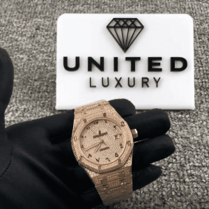 Audemars Piguet Royal Oak Iced Out Rose Gold Replica-fasswatch