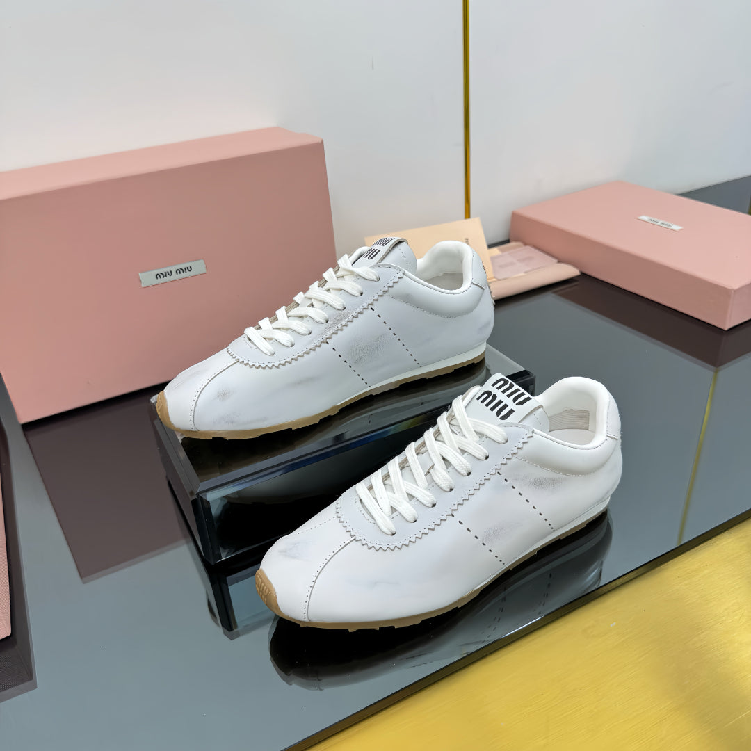 PLUME NAPPA SNEAKERS IN WHITE CALFSKIN、mysite、Cacoeks