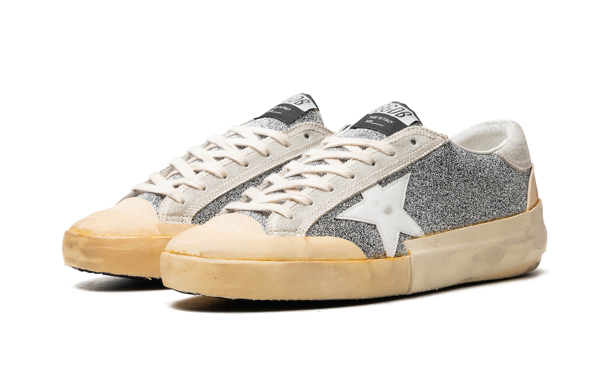 SUPER-STAR CRYSTAL UPPER LEATHER STAR CRYSTAL TOE AND TONGUE SUEDE HEEL RUBBER SPUR "SILVER WHITE ICE VANILLA"、mysite、Cacoeks