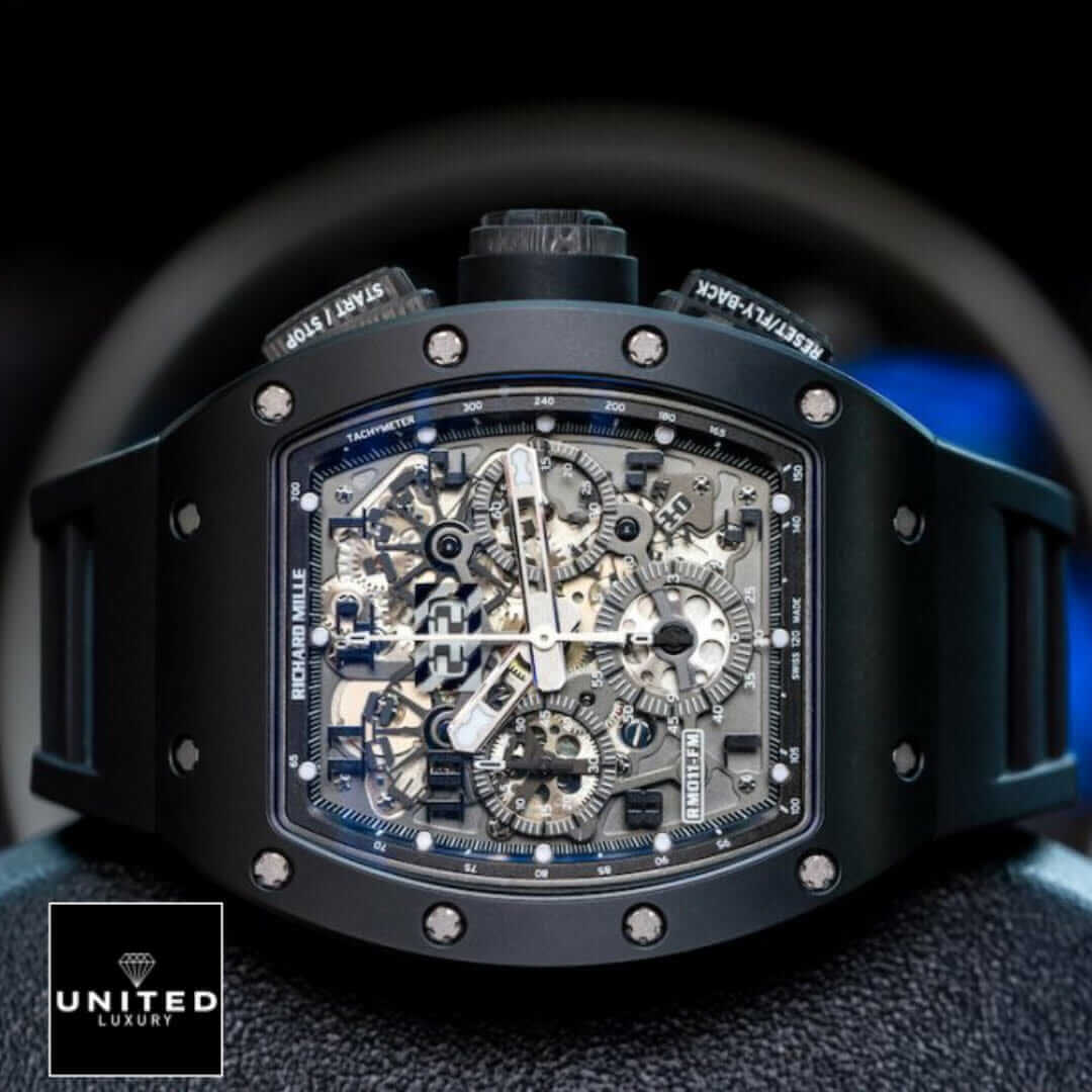 Richard Mille Grey Dial Black Bezel Replica crown / push button