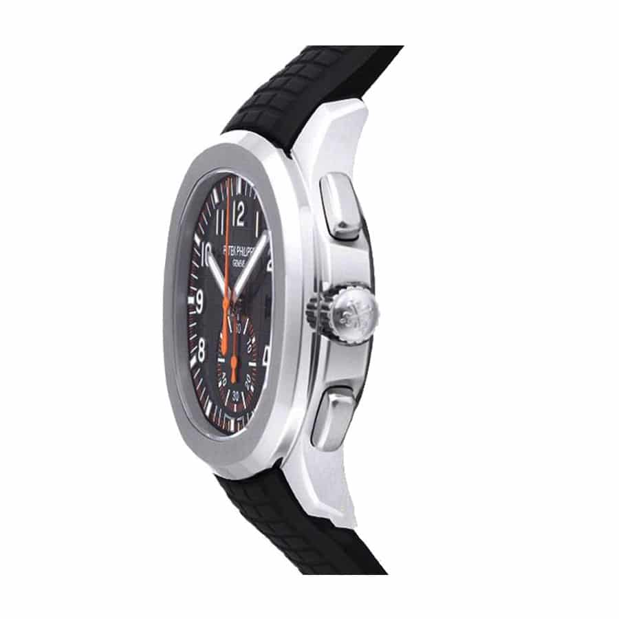 patek philippe aquanaut chronograph black dial ss 5968a 001 1