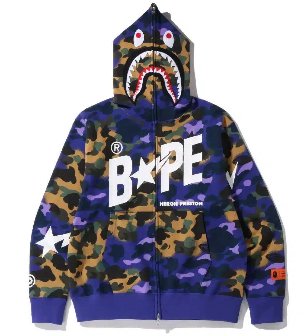 BAPE Shark x Heron Preston Mix 1st Camo Relaxed Fit Hoodie、mysite、Cacoeks