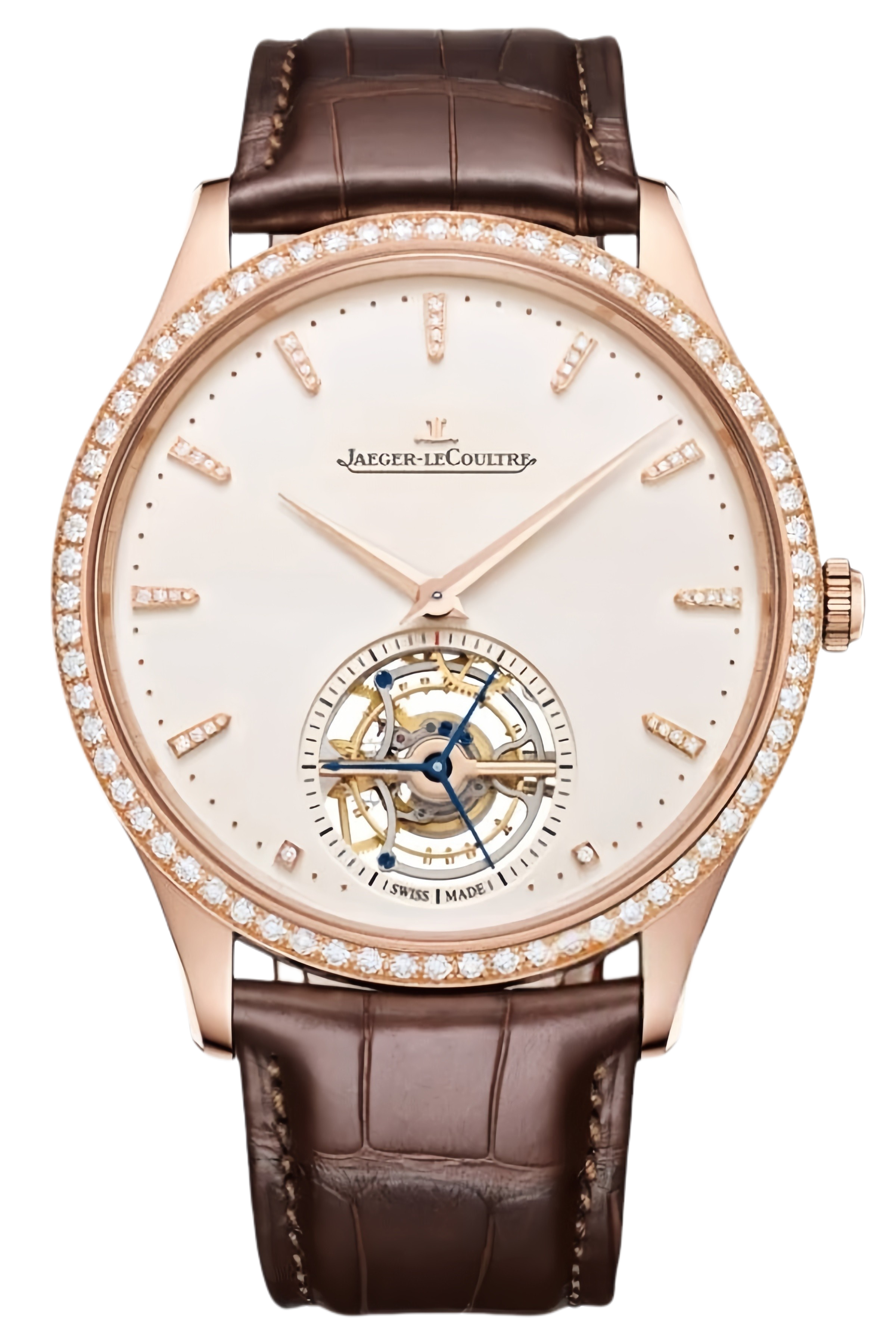 Jaeger-LeCoultre Master Ultra Thin Réserve de Marche Ref. Q1682401 Super Clone Watch – Silver Dial Rose Gold Case Leather Strap Fake Replica