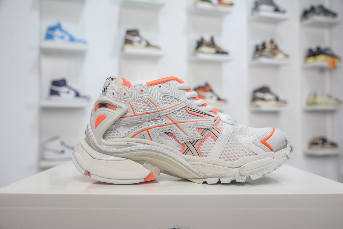 Balenciaga Runner Trainer in White Orange、mysite、Cacoeks