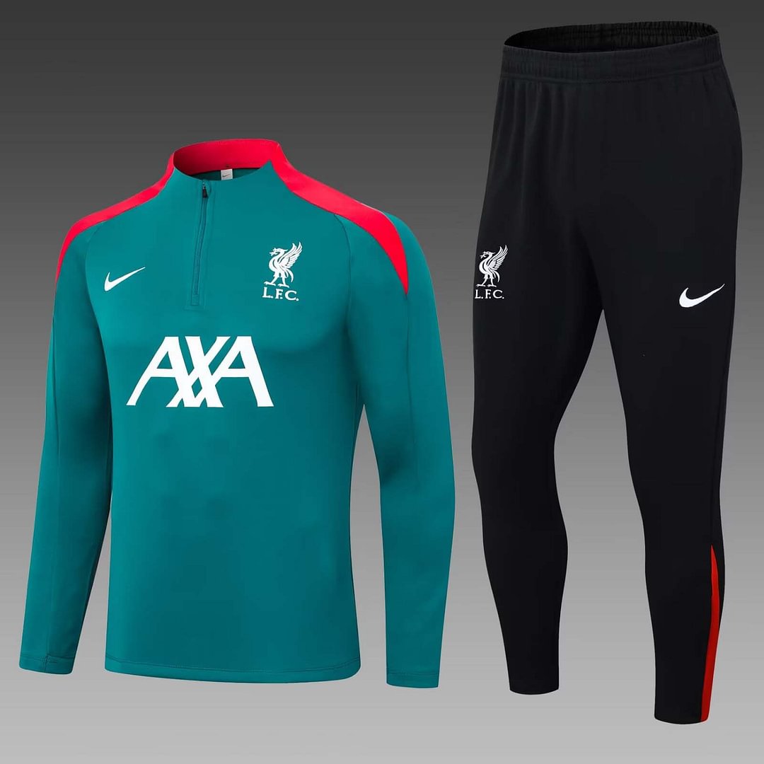 24/25 Liverpool Half-Pull Training Suit Green Jersey Set-mysite Custom Football Kit- Nextkits