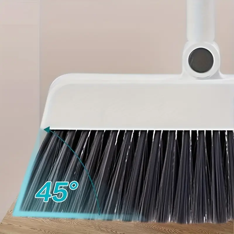 1set broom dustpan set combination thickened rotatable foldable stainless steel rod strong and durable   sweeping broom plastic cleaning supplies for indoor broom and dustpan set local warehouse household items details 4
