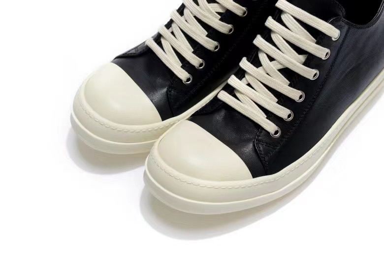 Rick Owens Leather Shoes in White Black、mysite、Cacoeks