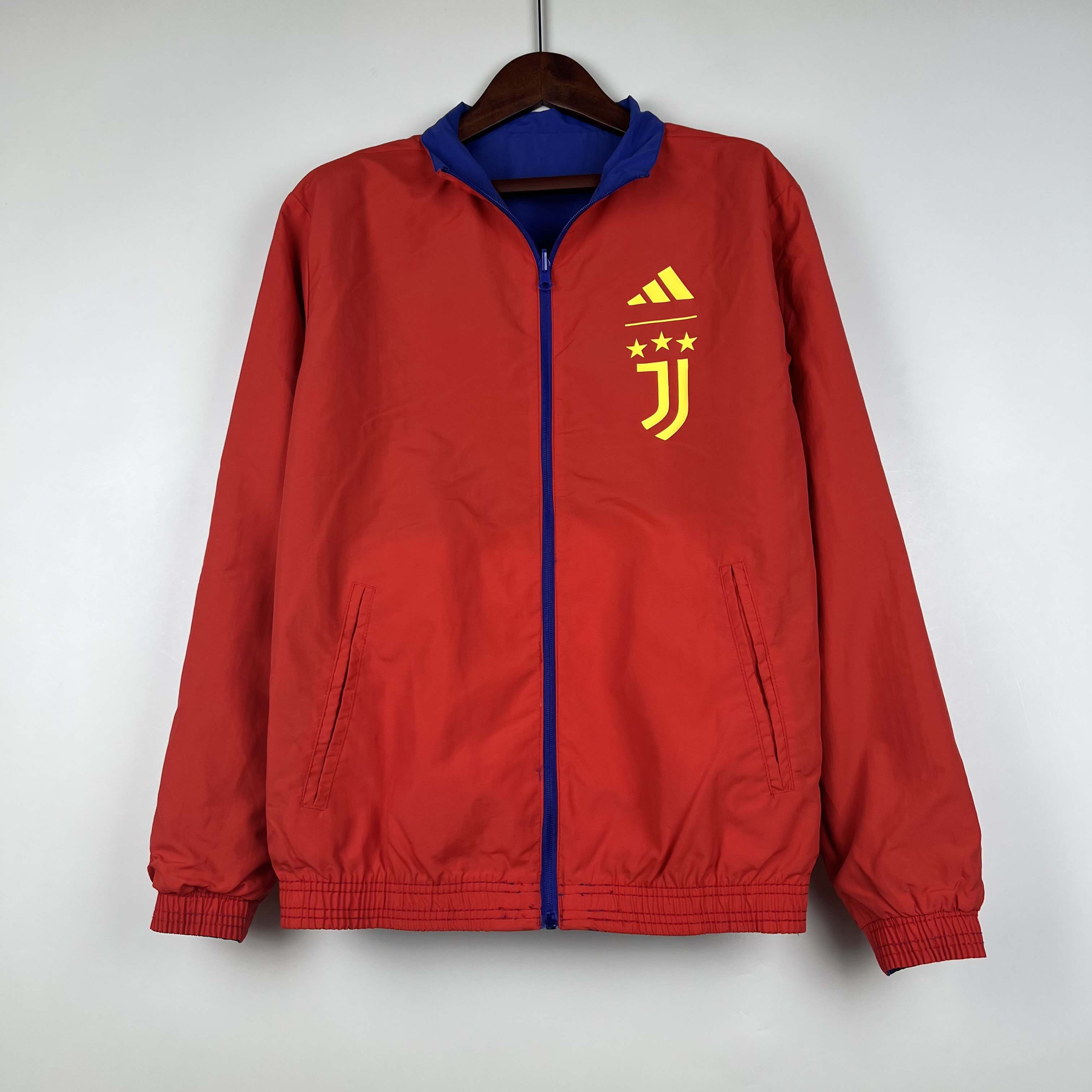 2023-2024 Juventus Reversible Windbreaker(Blue-red)Soccer Jersey 1:1 Thai Quality:football jersey mysite: unitedjerseyfootball 邓江浪:football