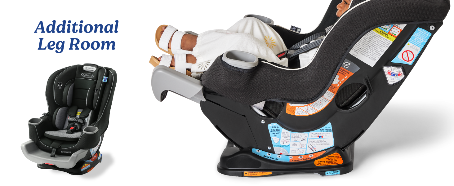 Graco Extend2Fit 2-in-1 convertible baby car seat additional leg room extension panel comfortable