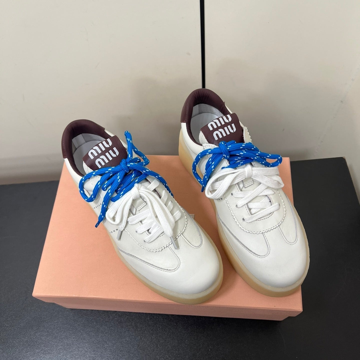 THICK-SOLED RETRO SNEAKERS IN WHITE MIX MERLOT SMOOTH LAMBSKIN、mysite、Cacoeks