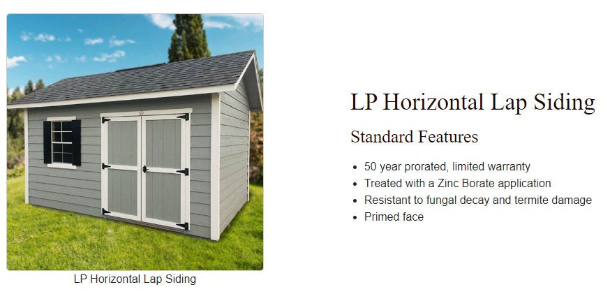 Riverside Shed Kit LP siding Pictures