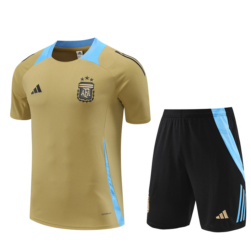 SIUjerseys-Argentina 2024 Short-Sleeve Training Set - Gold