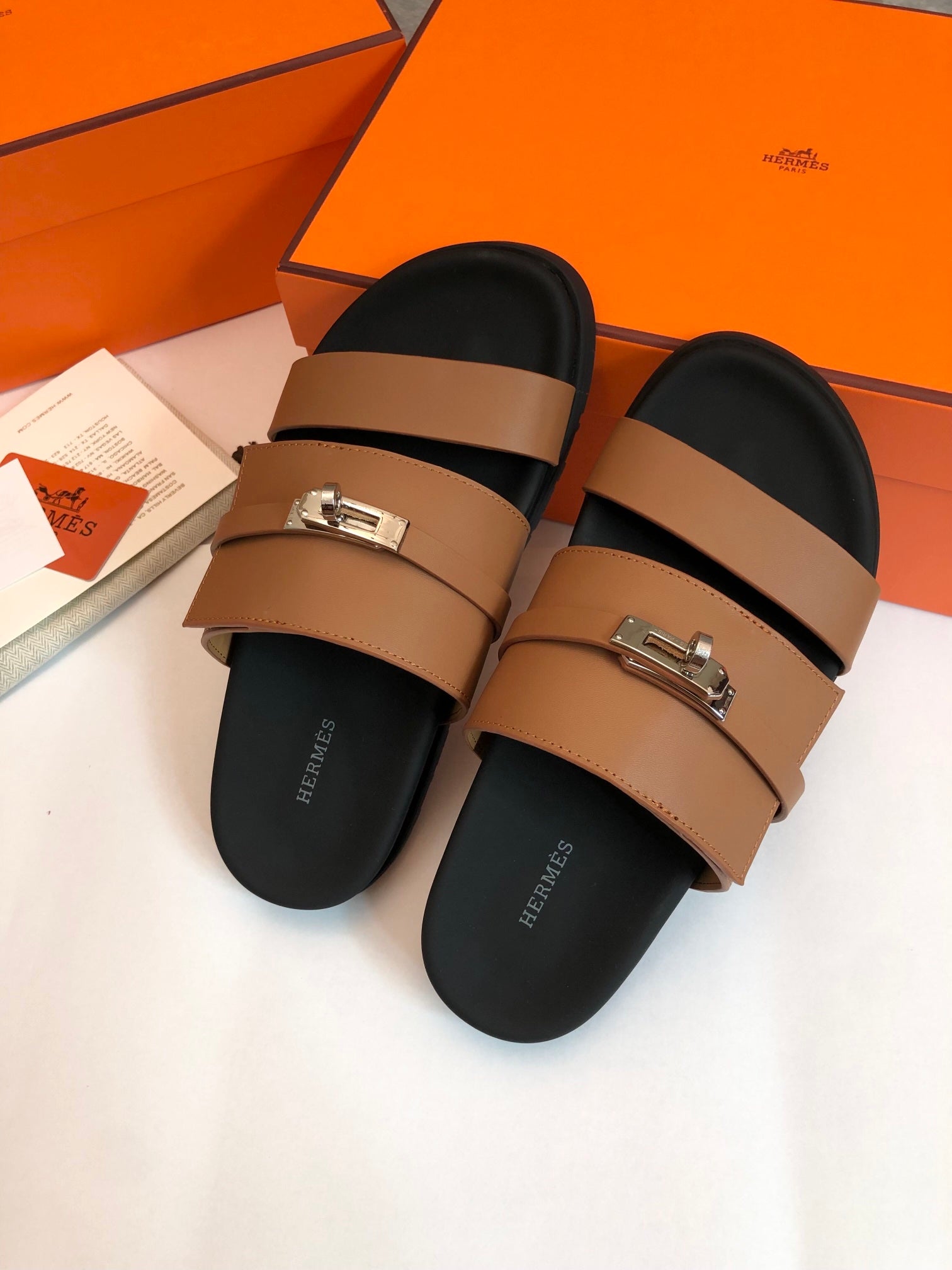GABRIEL SANDAL MULE IN BRONZE BROWN CALFSKIN、mysite、Cacoeks
