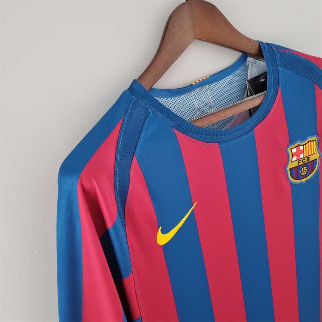 ManixJersey.com | Retro Barcelona 05-06 Home Long Sleeve Jersey - UEFA Champions League Final -Customize Name, Number and Patch | Worldwide Shipping